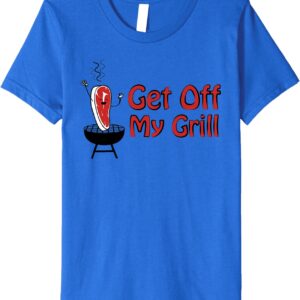 Get Off My Grill Steak Cartoon RITISBBQ Premium T-Shirt