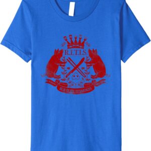 Distressed Red RITISBBQ Logo with Stylized Back Premium T-Shirt