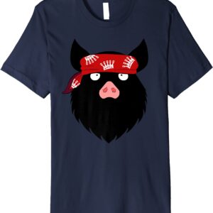 RITISBBQ Bearded Pig Red Bandana Premium T-Shirt