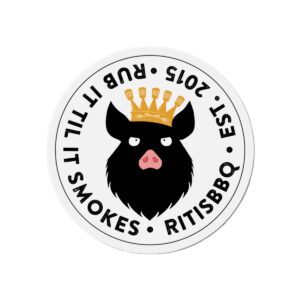 RITISBBQ Pig Color Logo Die-Cut Magnets