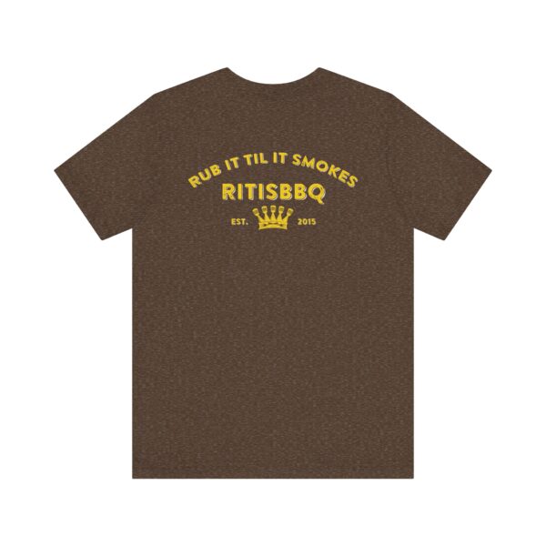 RITISBBQ Distressed Yellow Logo Unisex Jersey Short Sleeve Bella+Canvas 3001 Tee - Image 22