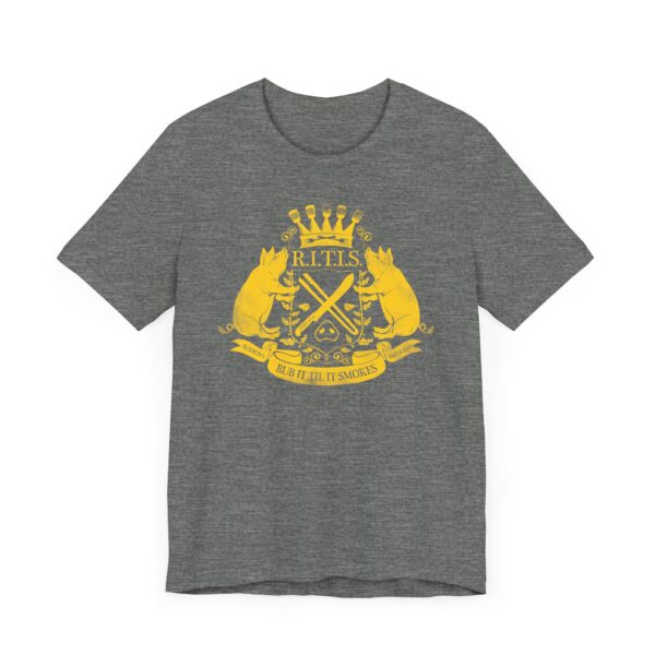 RITISBBQ Distressed Yellow Logo Unisex Jersey Short Sleeve Bella+Canvas 3001 Tee - Image 19