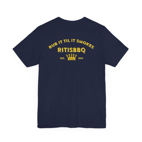 RITISBBQ Distressed Yellow Logo Unisex Jersey Short Sleeve Bella+Canvas 3001 Tee - Image 36