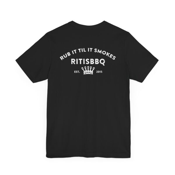 RITISBBQ White Logo Unisex Jersey Short Sleeve Bella+Canvas 3001 Tee - Image 4