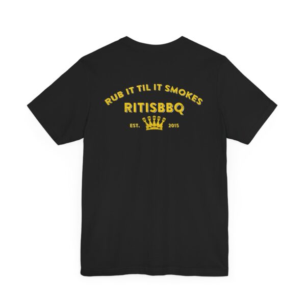 RITISBBQ Distressed Yellow Logo Unisex Jersey Short Sleeve Bella+Canvas 3001 Tee - Image 8