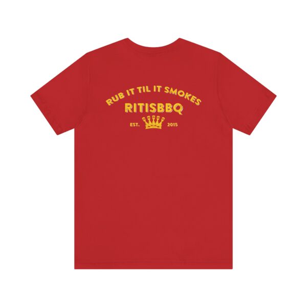 RITISBBQ Distressed Yellow Logo Unisex Jersey Short Sleeve Bella+Canvas 3001 Tee - Image 10