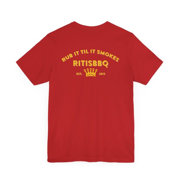 RITISBBQ Distressed Yellow Logo Unisex Jersey Short Sleeve Bella+Canvas 3001 Tee - Image 12