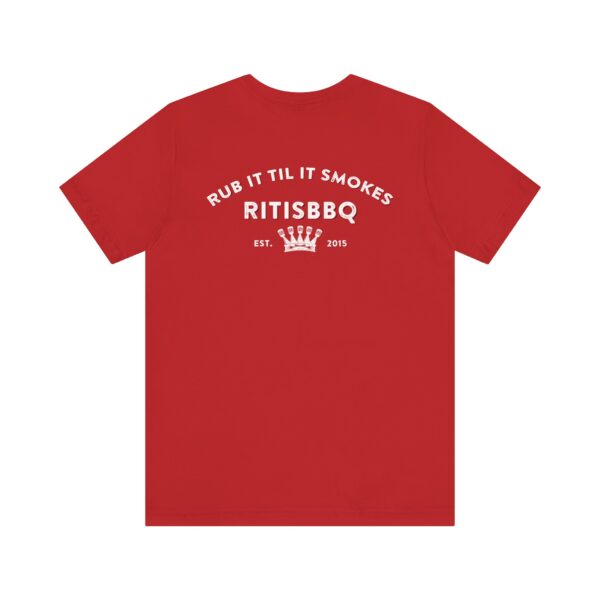 RITISBBQ White Logo Unisex Jersey Short Sleeve Bella+Canvas 3001 Tee - Image 6