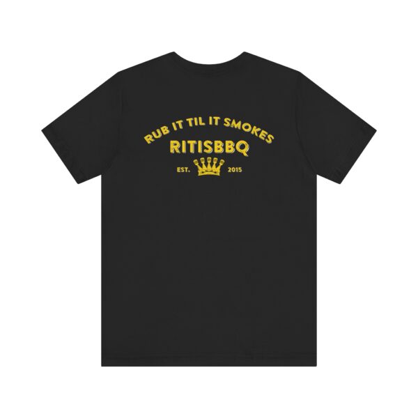 RITISBBQ Distressed Yellow Logo Unisex Jersey Short Sleeve Bella+Canvas 3001 Tee - Image 6