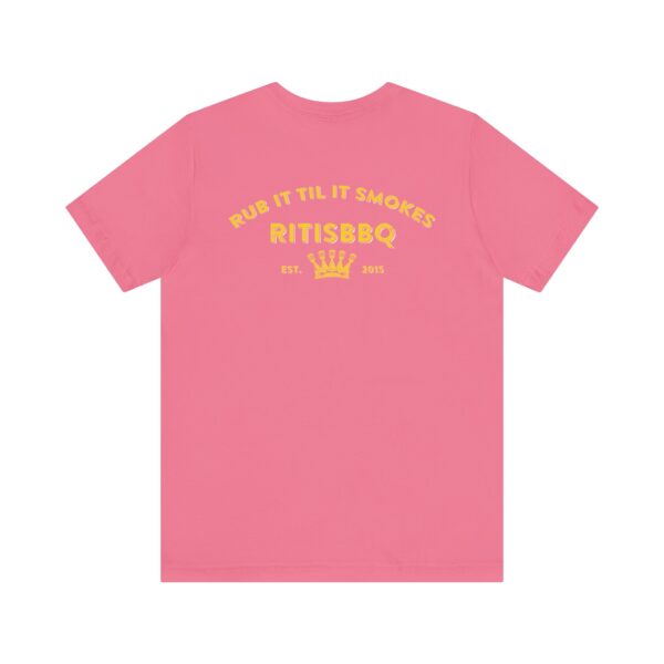 RITISBBQ Distressed Yellow Logo Unisex Jersey Short Sleeve Bella+Canvas 3001 Tee - Image 14