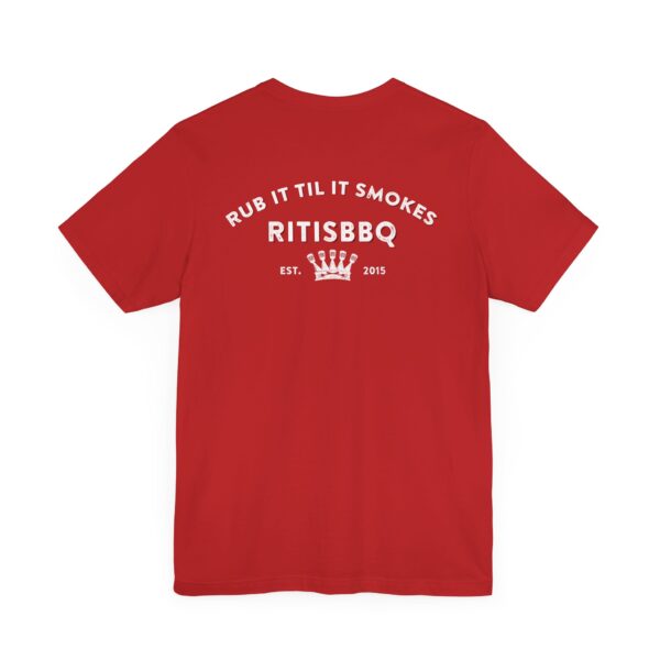 RITISBBQ White Logo Unisex Jersey Short Sleeve Bella+Canvas 3001 Tee - Image 8