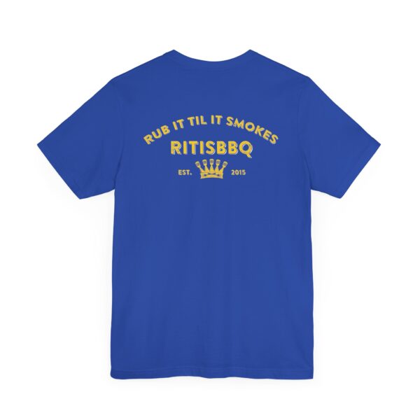 RITISBBQ Distressed Yellow Logo Unisex Jersey Short Sleeve Bella+Canvas 3001 Tee - Image 32