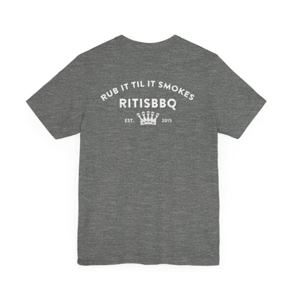 RITISBBQ White Logo Unisex Jersey Short Sleeve Bella+Canvas 3001 Tee - Image 16