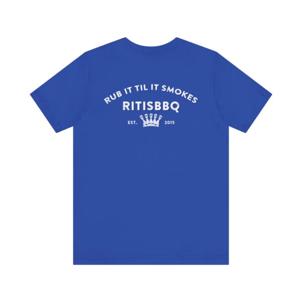 RITISBBQ White Logo Unisex Jersey Short Sleeve Bella+Canvas 3001 Tee - Image 30