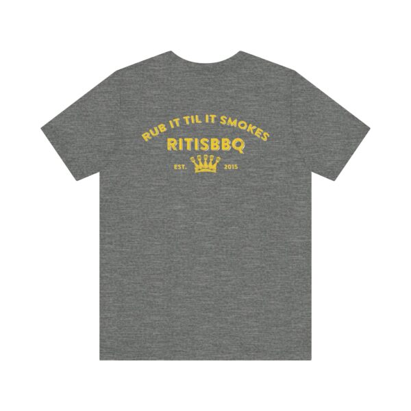 RITISBBQ Distressed Yellow Logo Unisex Jersey Short Sleeve Bella+Canvas 3001 Tee - Image 18