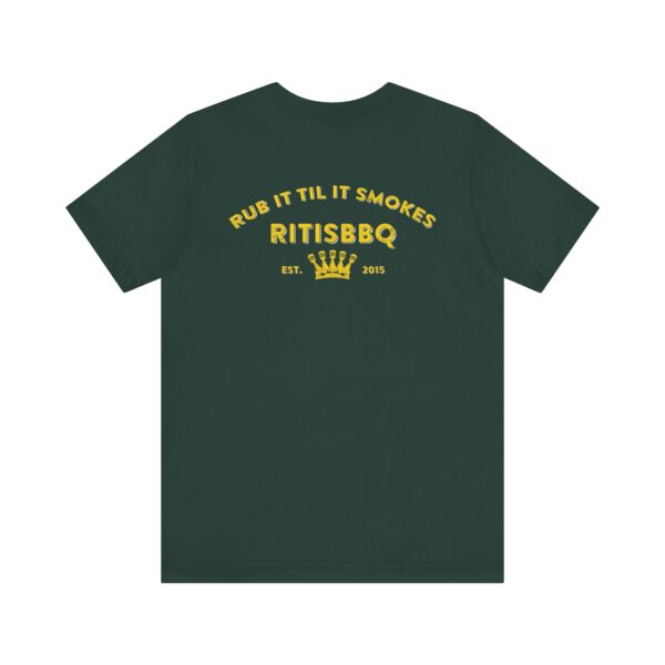 RITISBBQ Distressed Yellow Logo Unisex Jersey Short Sleeve Bella+Canvas 3001 Tee - Image 26