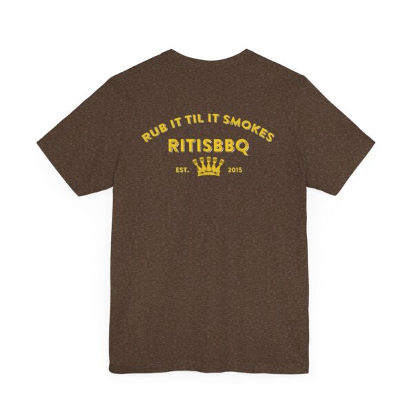 RITISBBQ Distressed Yellow Logo Unisex Jersey Short Sleeve Bella+Canvas 3001 Tee - Image 24