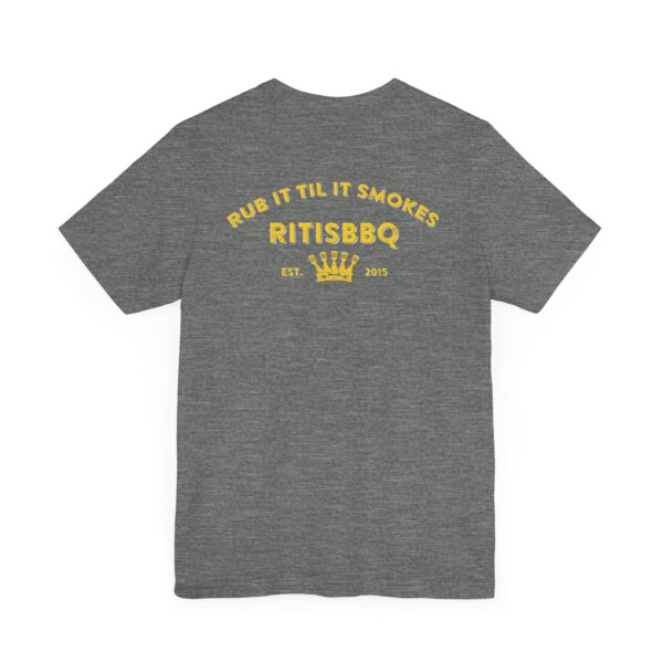 RITISBBQ Distressed Yellow Logo Unisex Jersey Short Sleeve Bella+Canvas 3001 Tee - Image 20