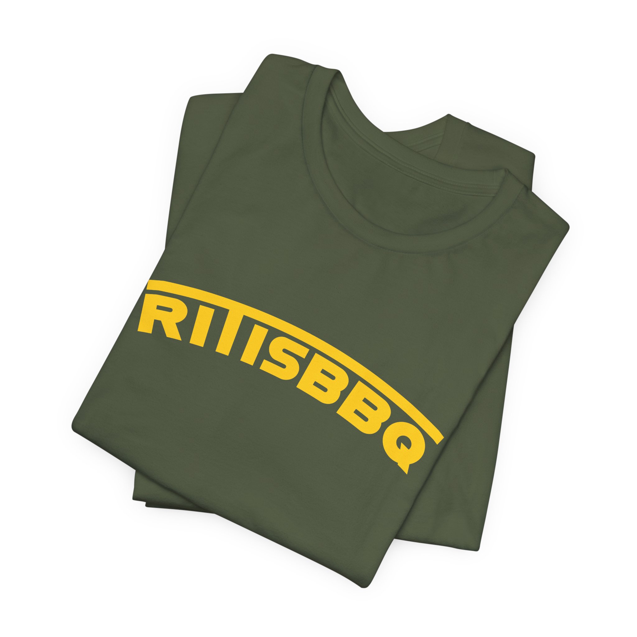 RITISBBQ Yellow Arch Text Unisex Jersey Short Sleeve Bella+Canvas 3001 Tee - Image 58