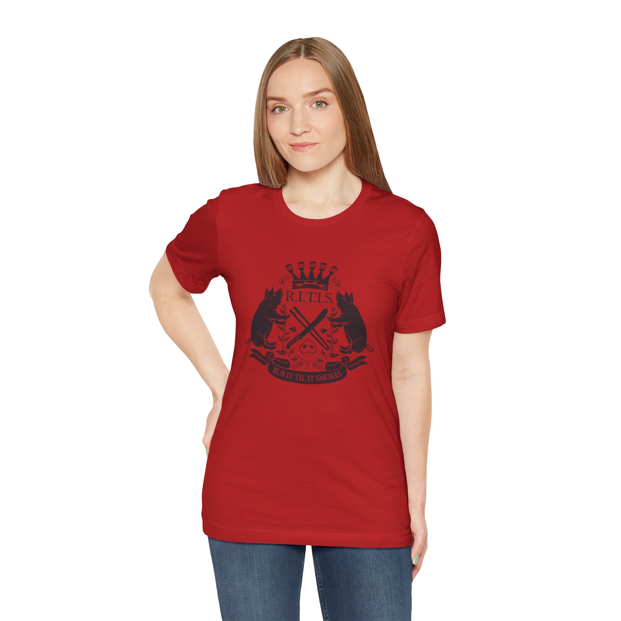 RITISBBQ Black Logo Unisex Jersey Short Sleeve Bella+Canvas 3001 Tee - Image 31