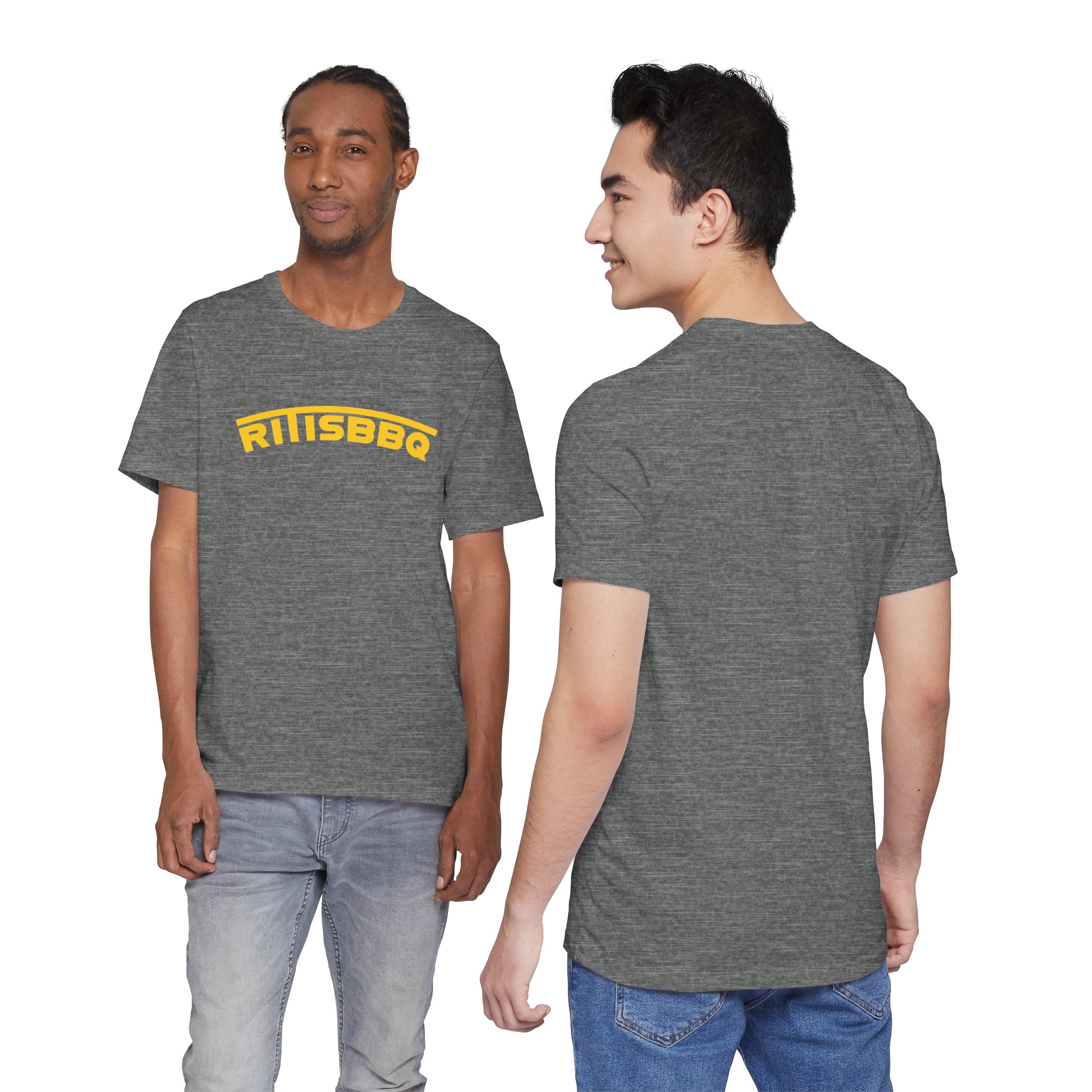 RITISBBQ Yellow Arch Text Unisex Jersey Short Sleeve Bella+Canvas 3001 Tee - Image 17