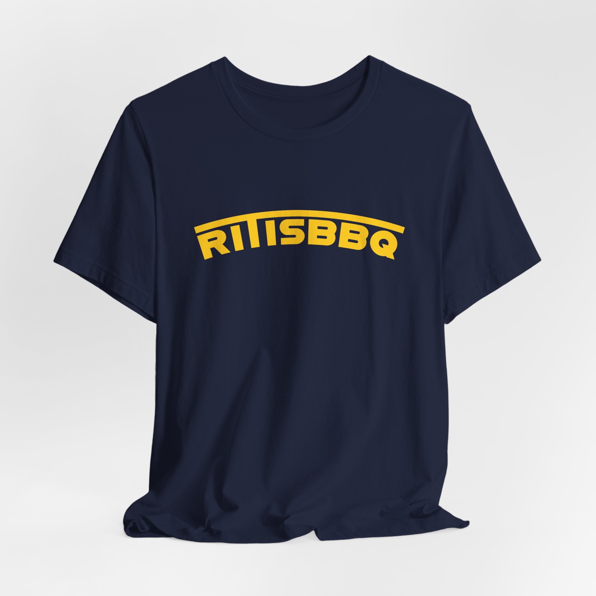 RITISBBQ Yellow Arch Text Unisex Jersey Short Sleeve Bella+Canvas 3001 Tee - Image 67