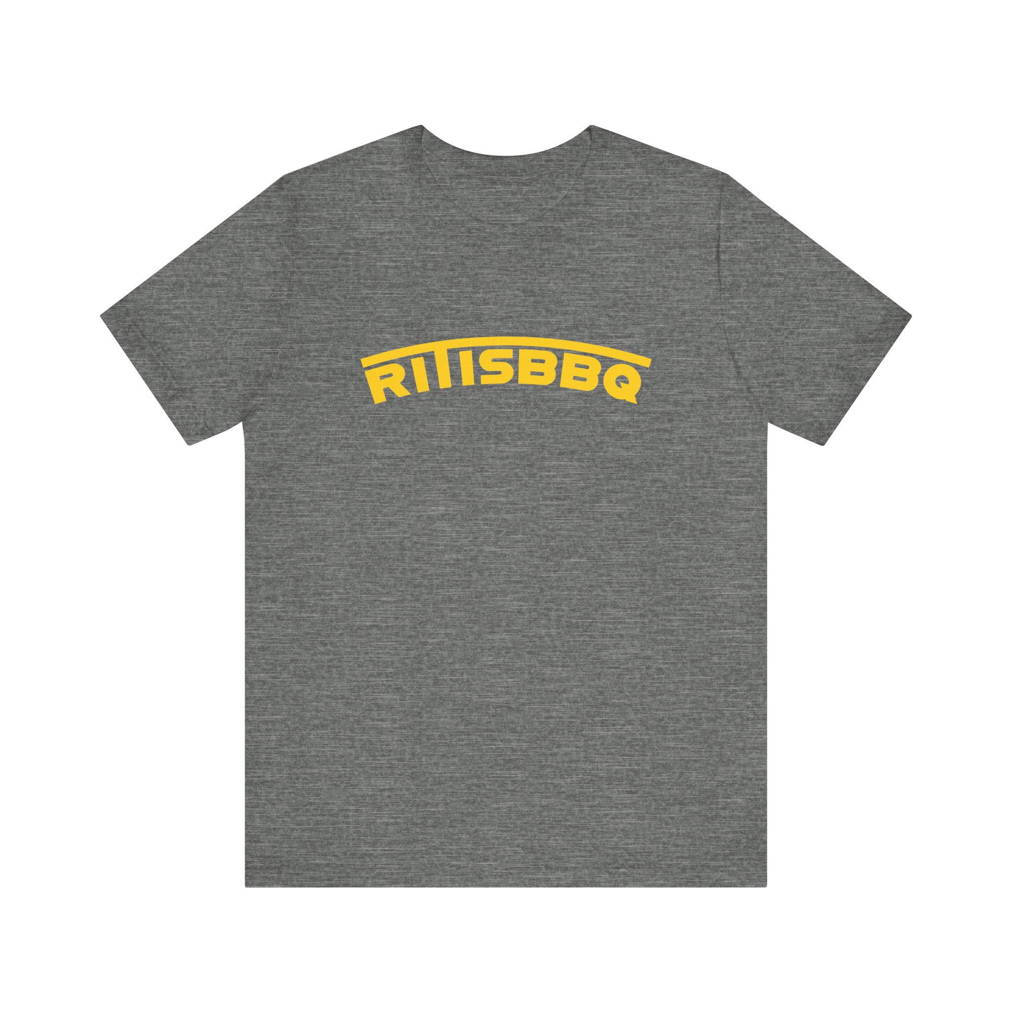 RITISBBQ Yellow Arch Text Unisex Jersey Short Sleeve Bella+Canvas 3001 Tee - Image 11