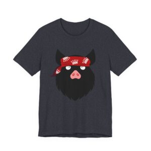RITISBBQ Bearded Pig Red Bandana Unisex Jersey Short Sleeve Bella+Canvas 3001 Tee