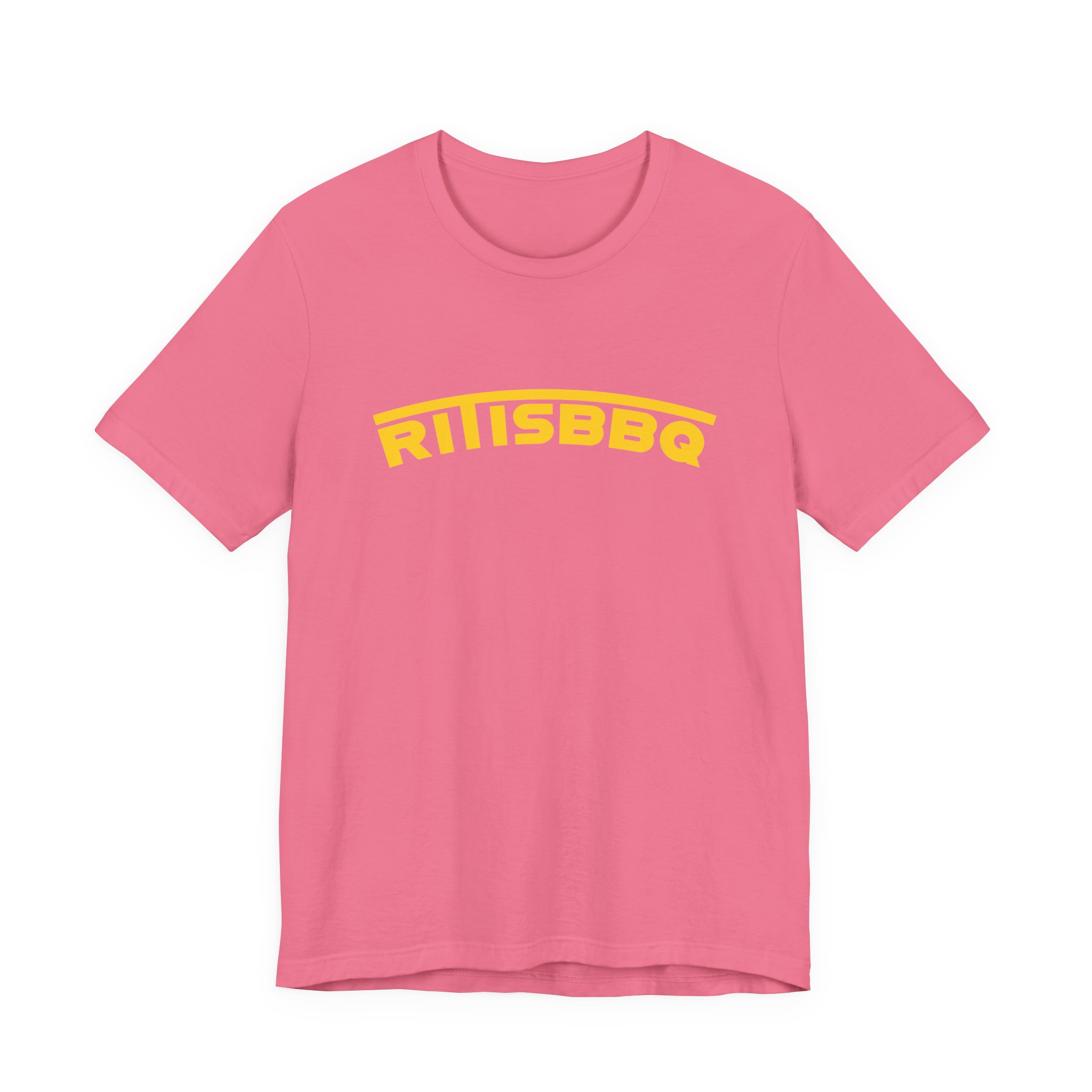 RITISBBQ Yellow Arch Text Unisex Jersey Short Sleeve Bella+Canvas 3001 Tee - Image 68