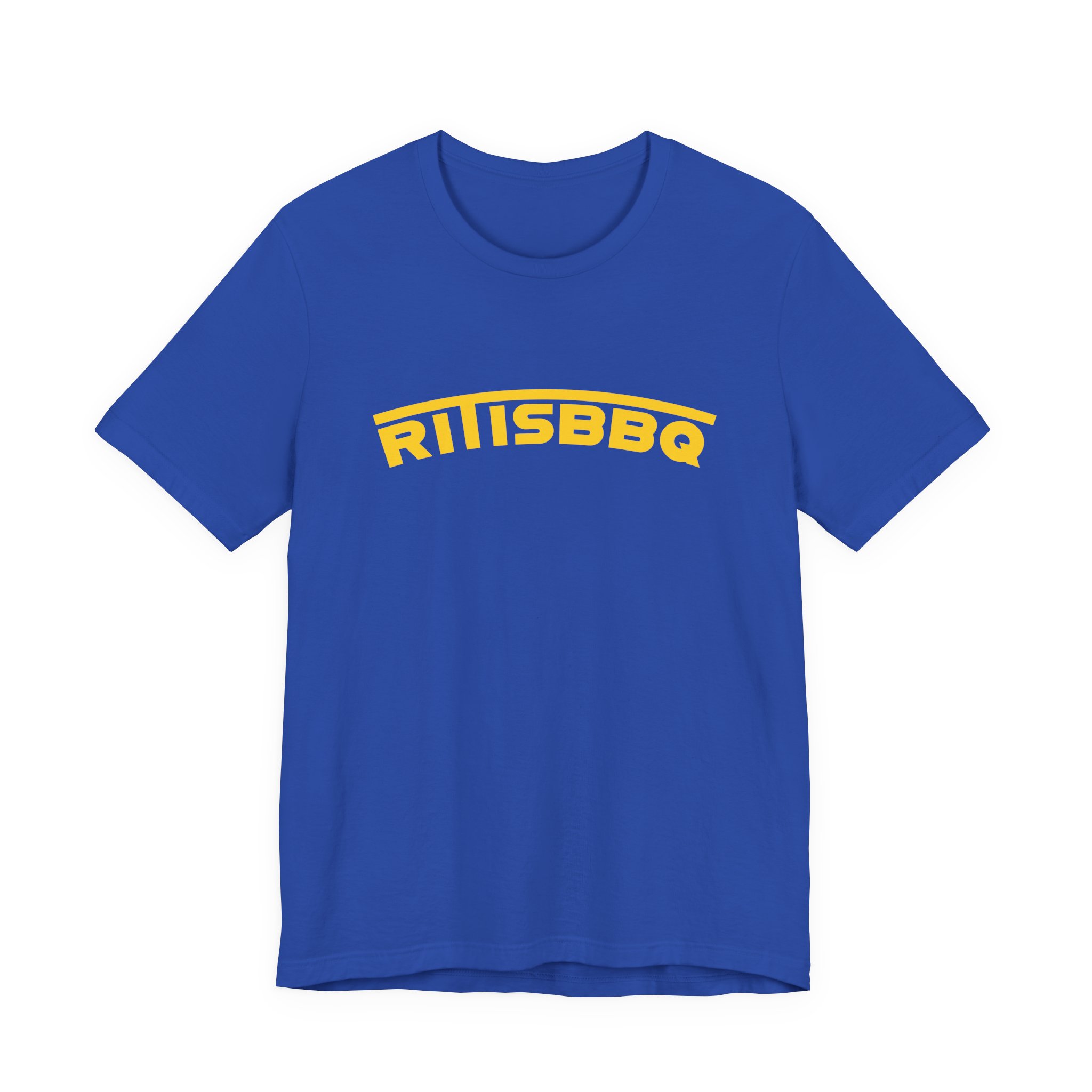 RITISBBQ Yellow Arch Text Unisex Jersey Short Sleeve Bella+Canvas 3001 Tee - Image 53