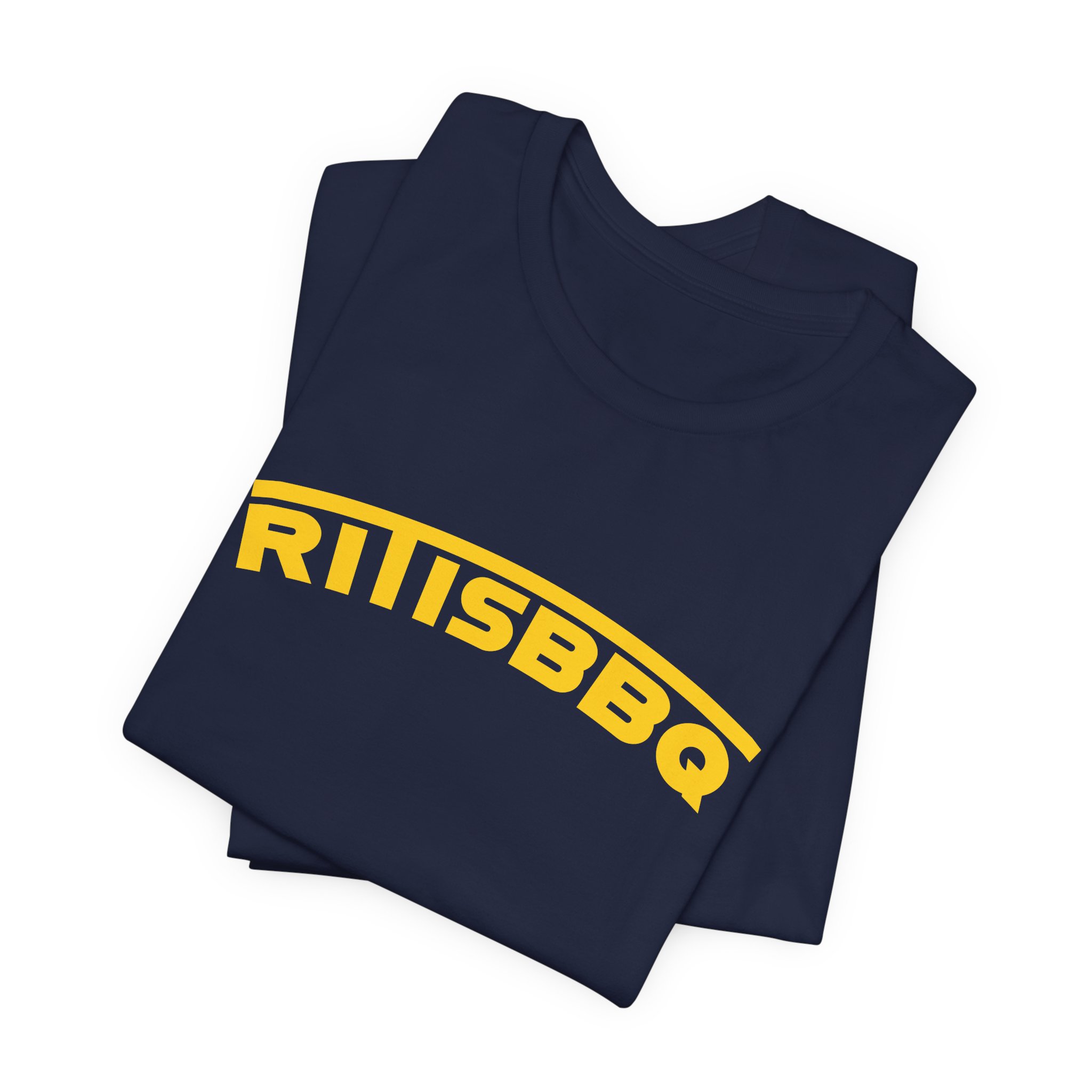 RITISBBQ Yellow Arch Text Unisex Jersey Short Sleeve Bella+Canvas 3001 Tee - Image 66