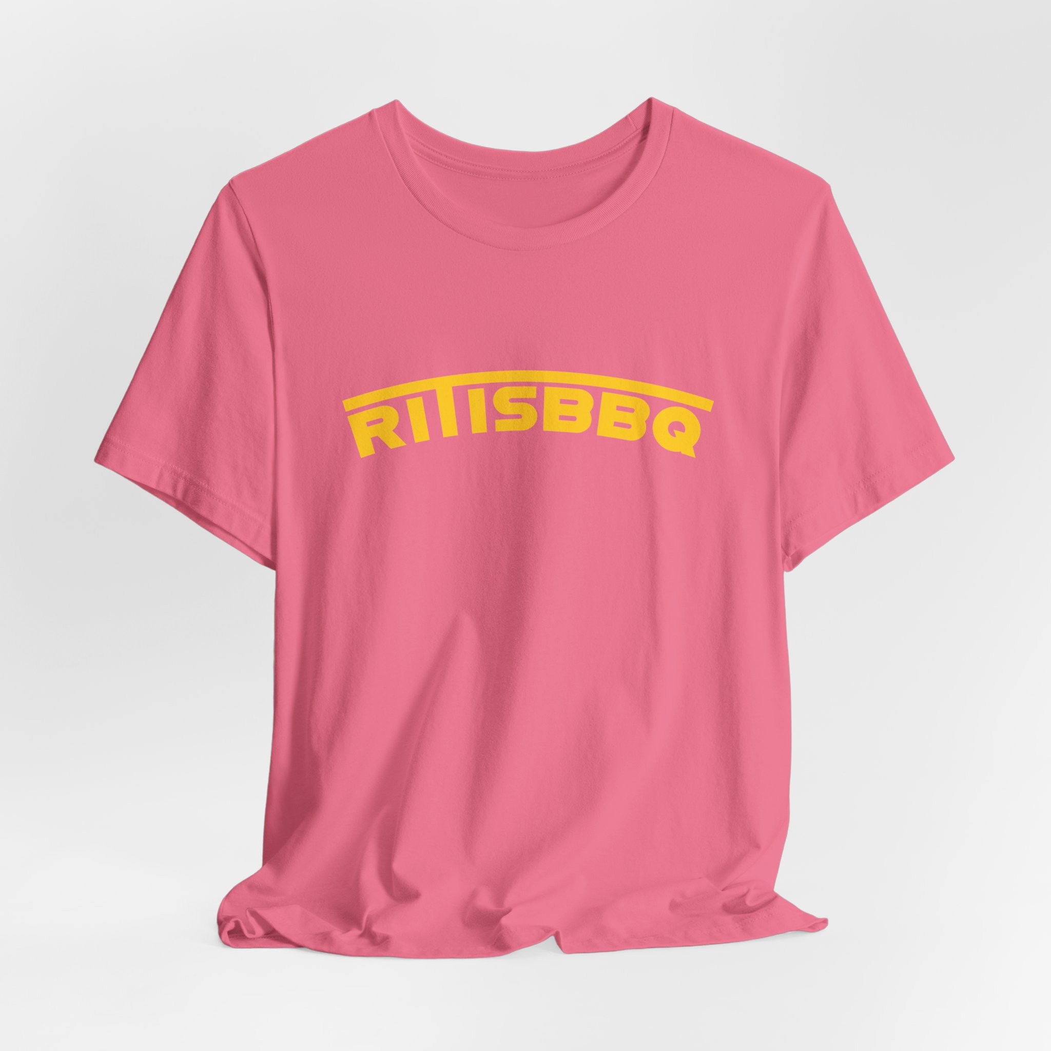 RITISBBQ Yellow Arch Text Unisex Jersey Short Sleeve Bella+Canvas 3001 Tee - Image 71