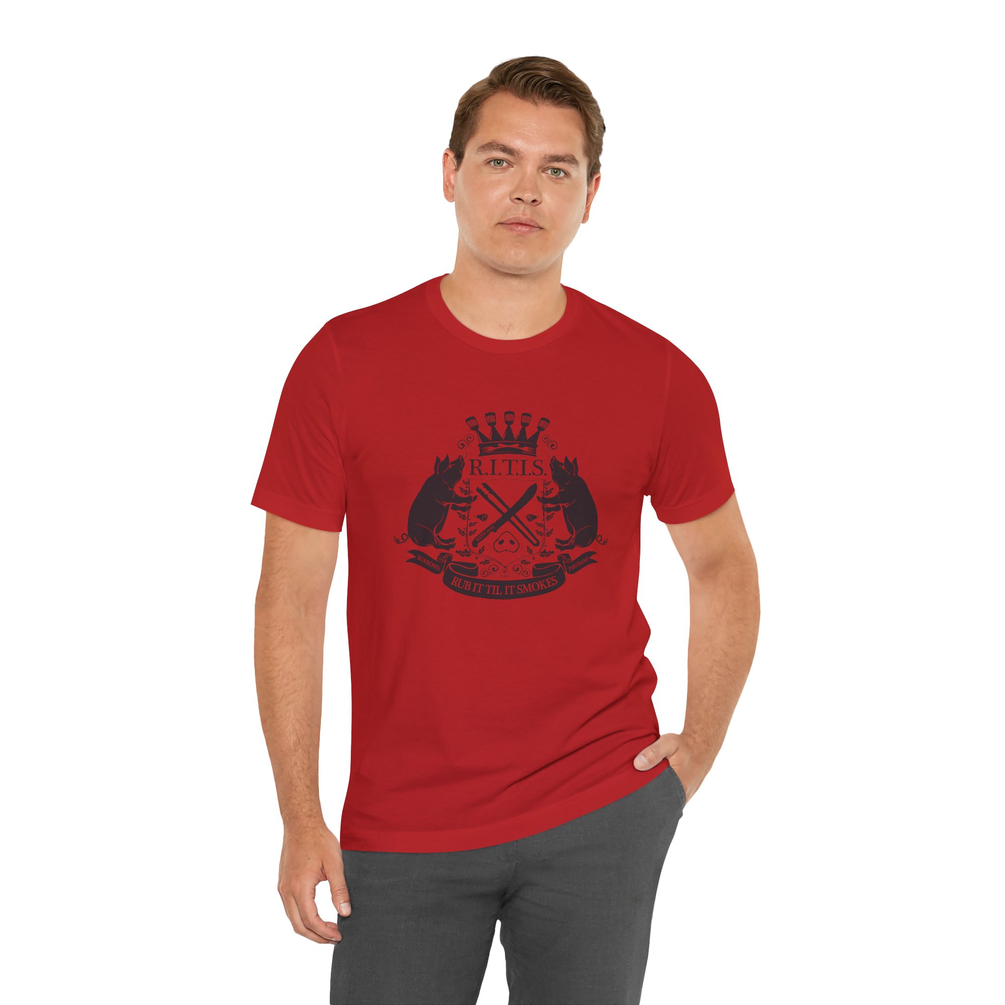 RITISBBQ Black Logo Unisex Jersey Short Sleeve Bella+Canvas 3001 Tee - Image 30