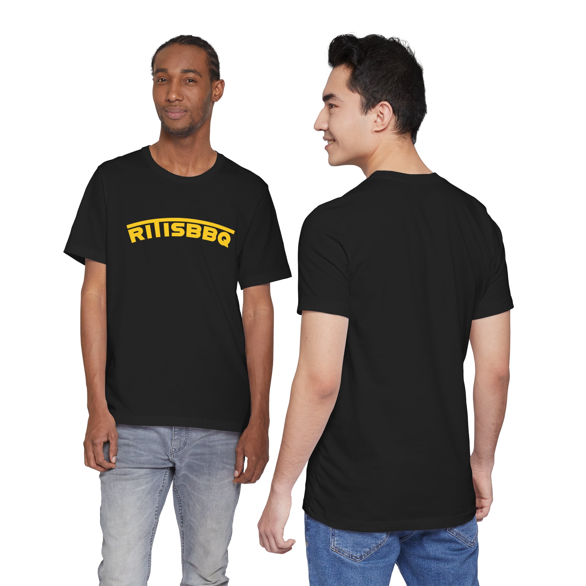 RITISBBQ Yellow Arch Text Unisex Jersey Short Sleeve Bella+Canvas 3001 Tee - Image 28