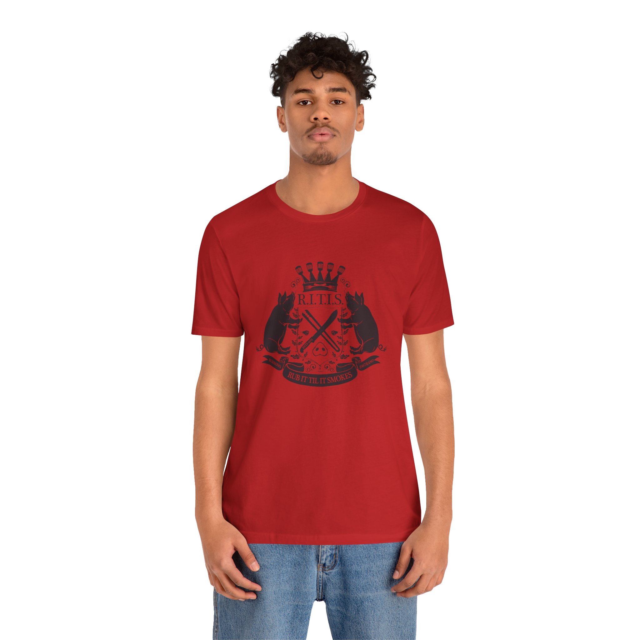 RITISBBQ Black Logo Unisex Jersey Short Sleeve Bella+Canvas 3001 Tee - Image 32