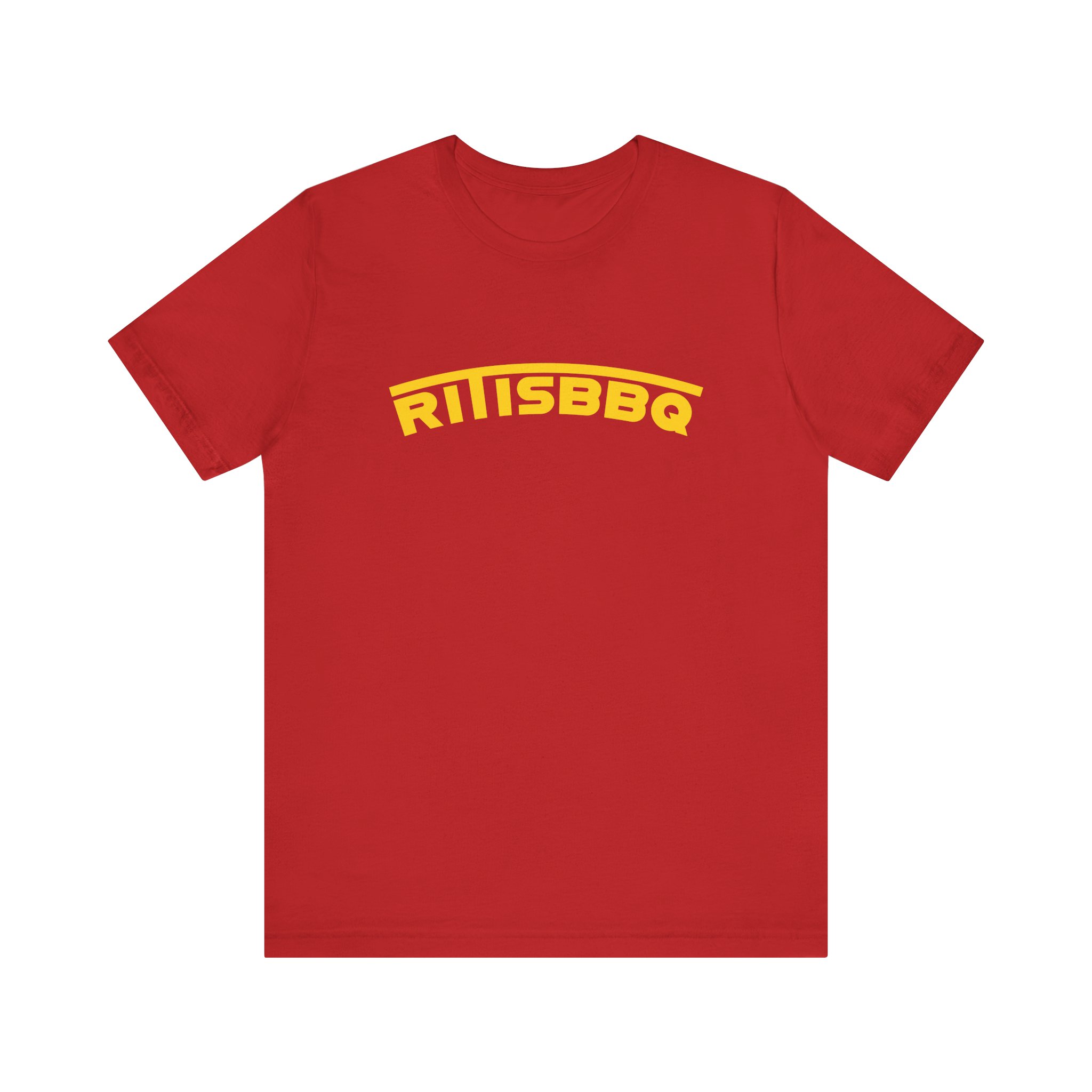 RITISBBQ Yellow Arch Text Unisex Jersey Short Sleeve Bella+Canvas 3001 Tee - Image 41