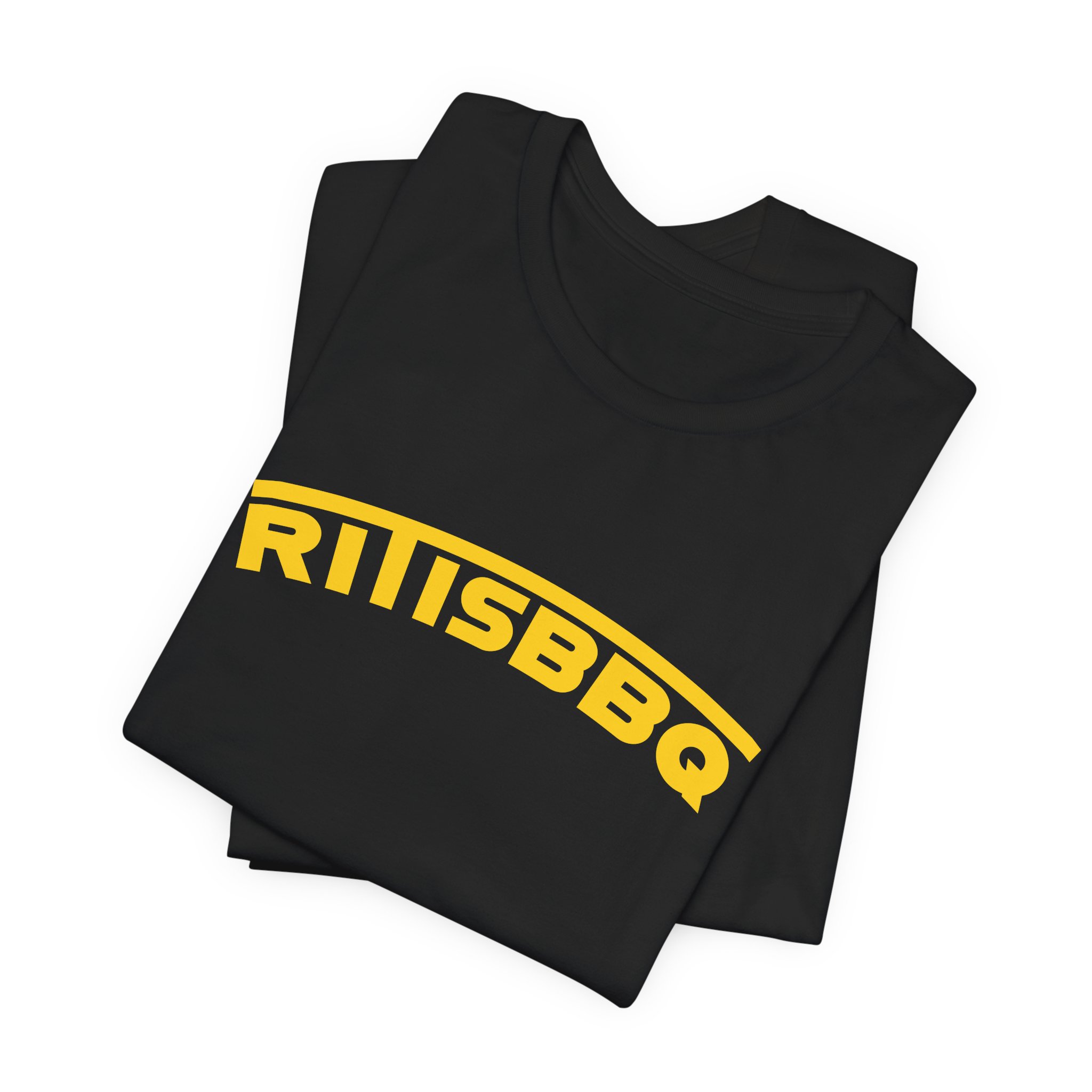 RITISBBQ Yellow Arch Text Unisex Jersey Short Sleeve Bella+Canvas 3001 Tee - Image 30
