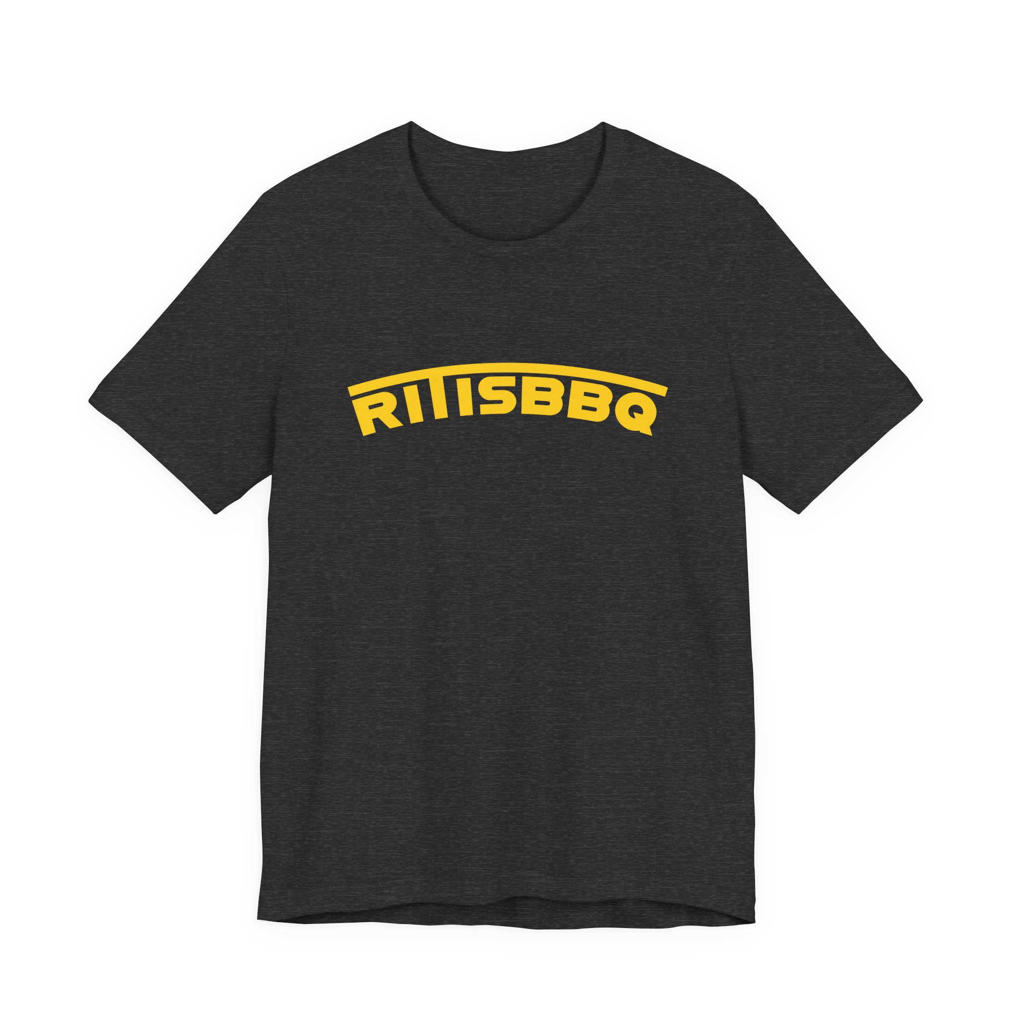 RITISBBQ Yellow Arch Text Unisex Jersey Short Sleeve Bella+Canvas 3001 Tee - Image 9