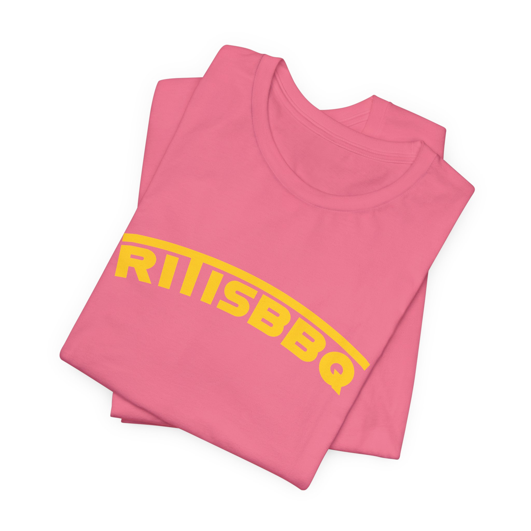 RITISBBQ Yellow Arch Text Unisex Jersey Short Sleeve Bella+Canvas 3001 Tee - Image 70