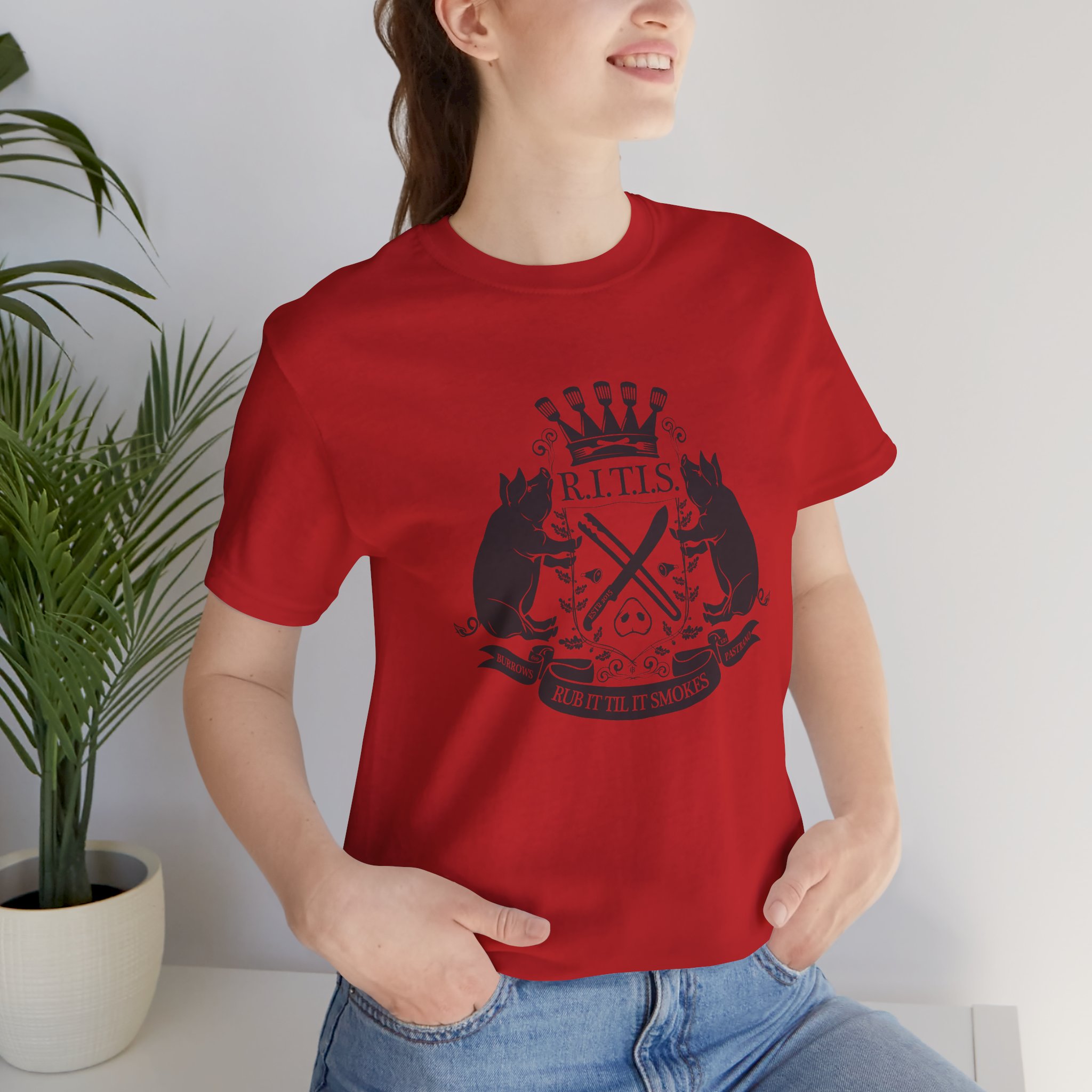 RITISBBQ Black Logo Unisex Jersey Short Sleeve Bella+Canvas 3001 Tee - Image 29