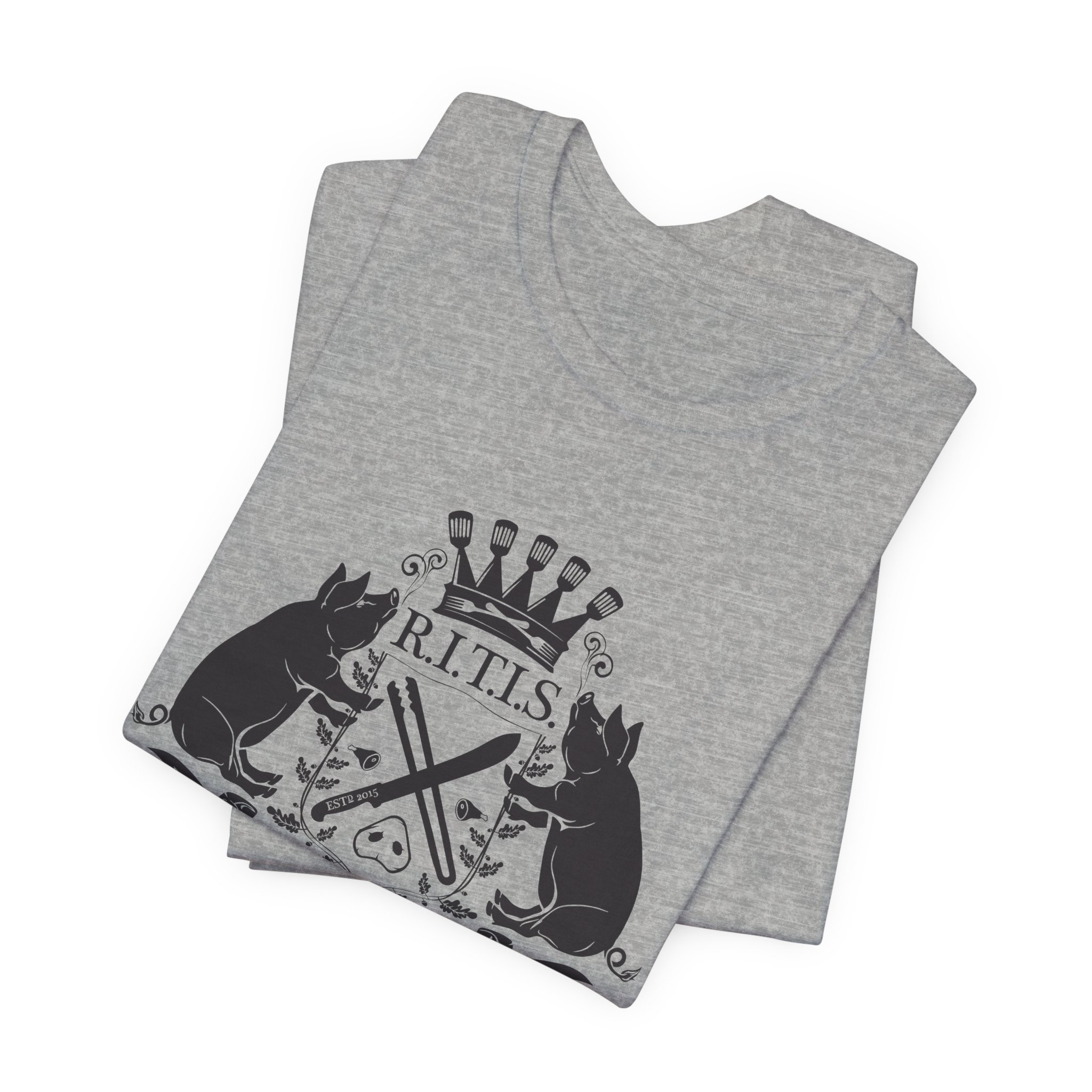 RITISBBQ Black Logo Unisex Jersey Short Sleeve Bella+Canvas 3001 Tee - Image 40