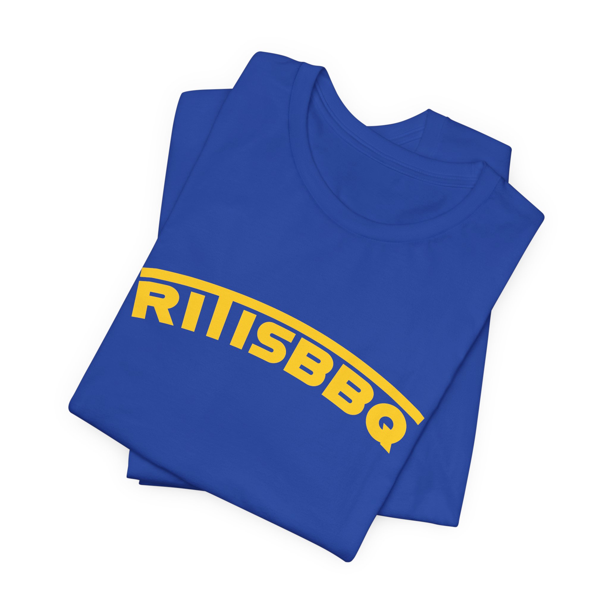 RITISBBQ Yellow Arch Text Unisex Jersey Short Sleeve Bella+Canvas 3001 Tee - Image 55