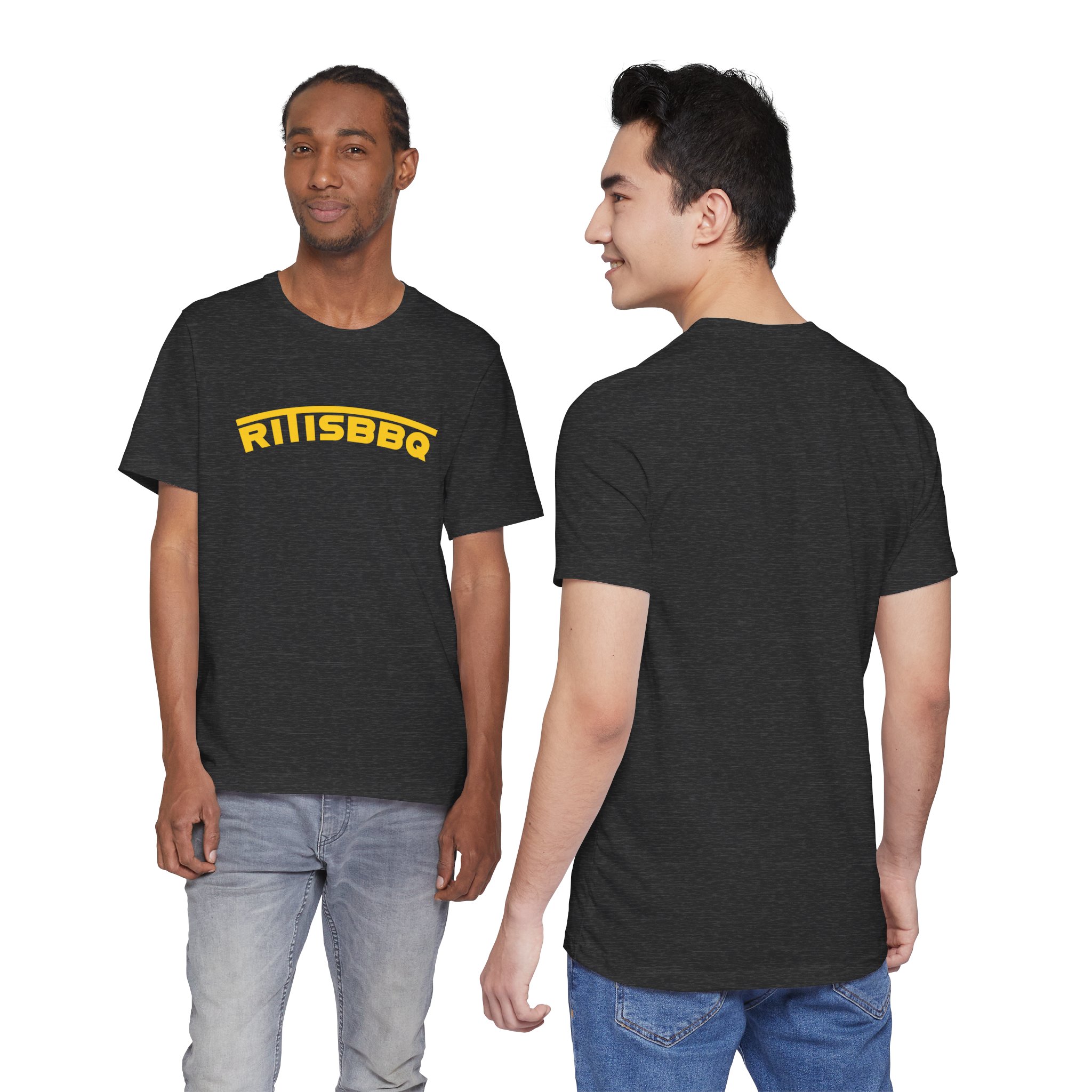 RITISBBQ Yellow Arch Text Unisex Jersey Short Sleeve Bella+Canvas 3001 Tee - Image 8