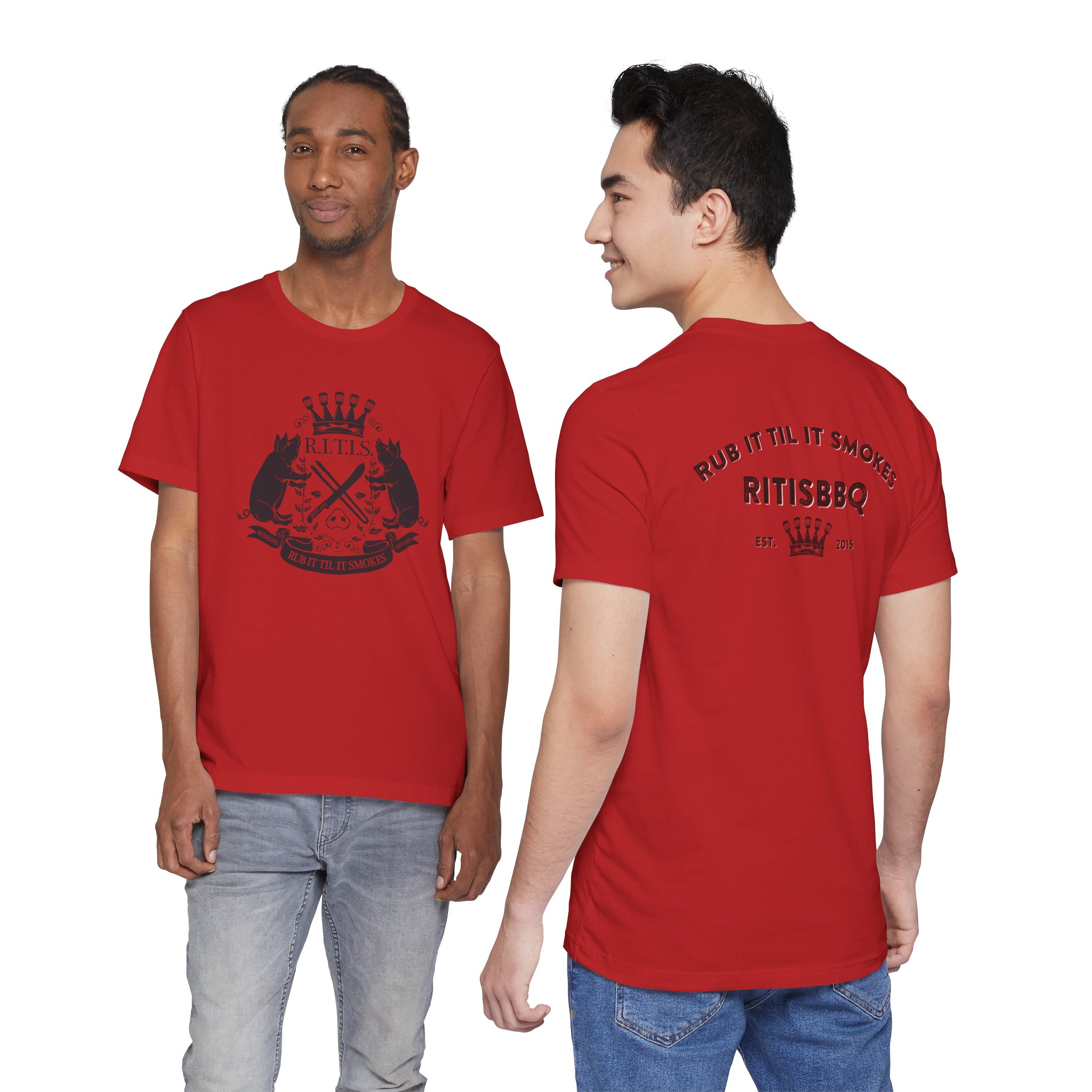 RITISBBQ Black Logo Unisex Jersey Short Sleeve Bella+Canvas 3001 Tee - Image 28